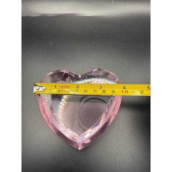 Unbranded Heart-Shaped Pink Crystal Paperweight 4 Inches - Picture 6 of 7
